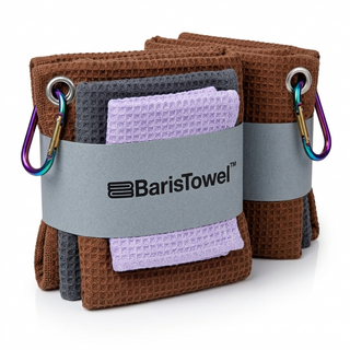 BarisTowel™ Waffle Barista Havlu Seti: 60x40 (Askılı), 30x30, 20x20