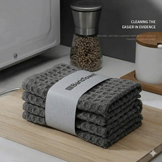 BarisTowel™ Waffle Gri Barista Temizlik Havlusu, 3'lü Set (30x30 cm)