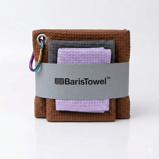 BarisTowel™ Waffle Barista Havlu Seti: 60x40 (Askılı), 30x30, 20x20