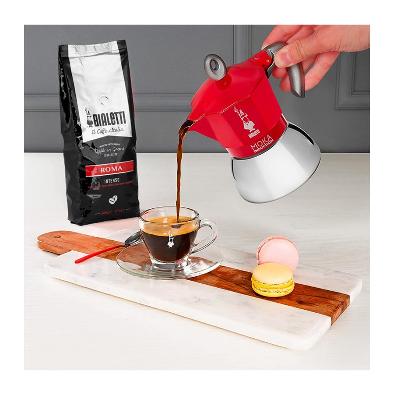 Bialetti İndüksiyon Moka Pot, 6 Cup, Kırmızı