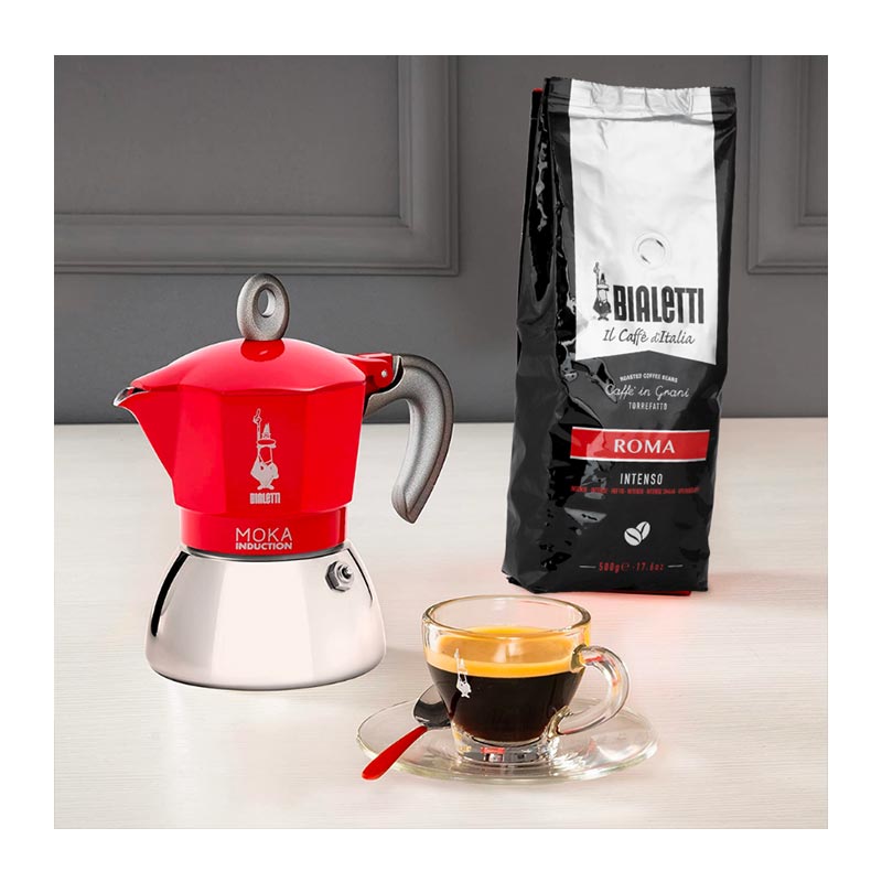 Bialetti İndüksiyon Moka Pot, 6 Cup, Kırmızı