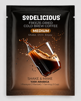 Sodelicious Shake & Make Gerçek Cold Brew Soğuk Kahve | Mix Collection (10 Medium Roast + 10 Dark Roast) | 20 Tek Kullanımlık Sachet × 6 g | Net 120 g