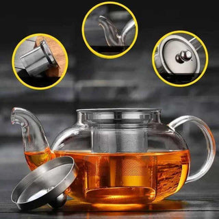 Epinox Borosilikat Cam Demlik 800 ml - Çelik Süzgeç - SODELICIOUS