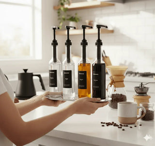 Sodelicious Paslanmaz Silver Dikdörtgen Sunum Tepsisi (11×30 cm) – Oval Standlı Kahve Şurubu Tepsisi 2’li - SODELICIOUS