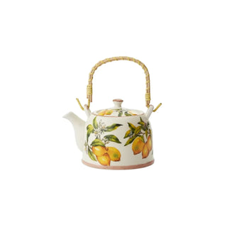 Sodelicious Bambu Kulplu Çini Limon Desenli Demlik (800 ml) - SODELICIOUS