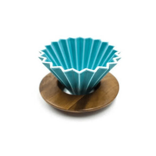 Epinox Seramik Ahşap Standlı Dripper Turkuaz V60 02 - SODELICIOUS