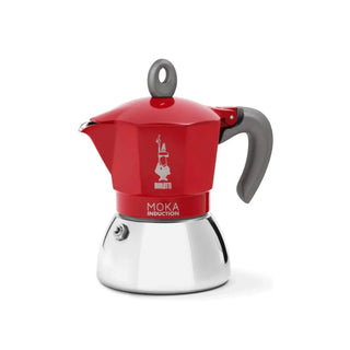 Bialetti İndüksiyon Moka Pot, 4 Cup, Kırmızı - SODELICIOUS