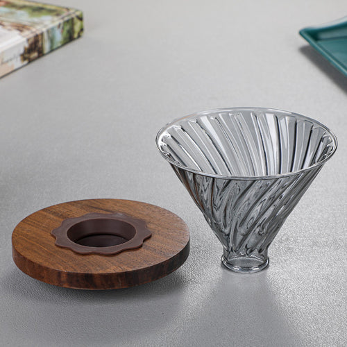 Aloha Cam & Ahşap V60 02 Dripper – Pour Over Kahve Demleyici