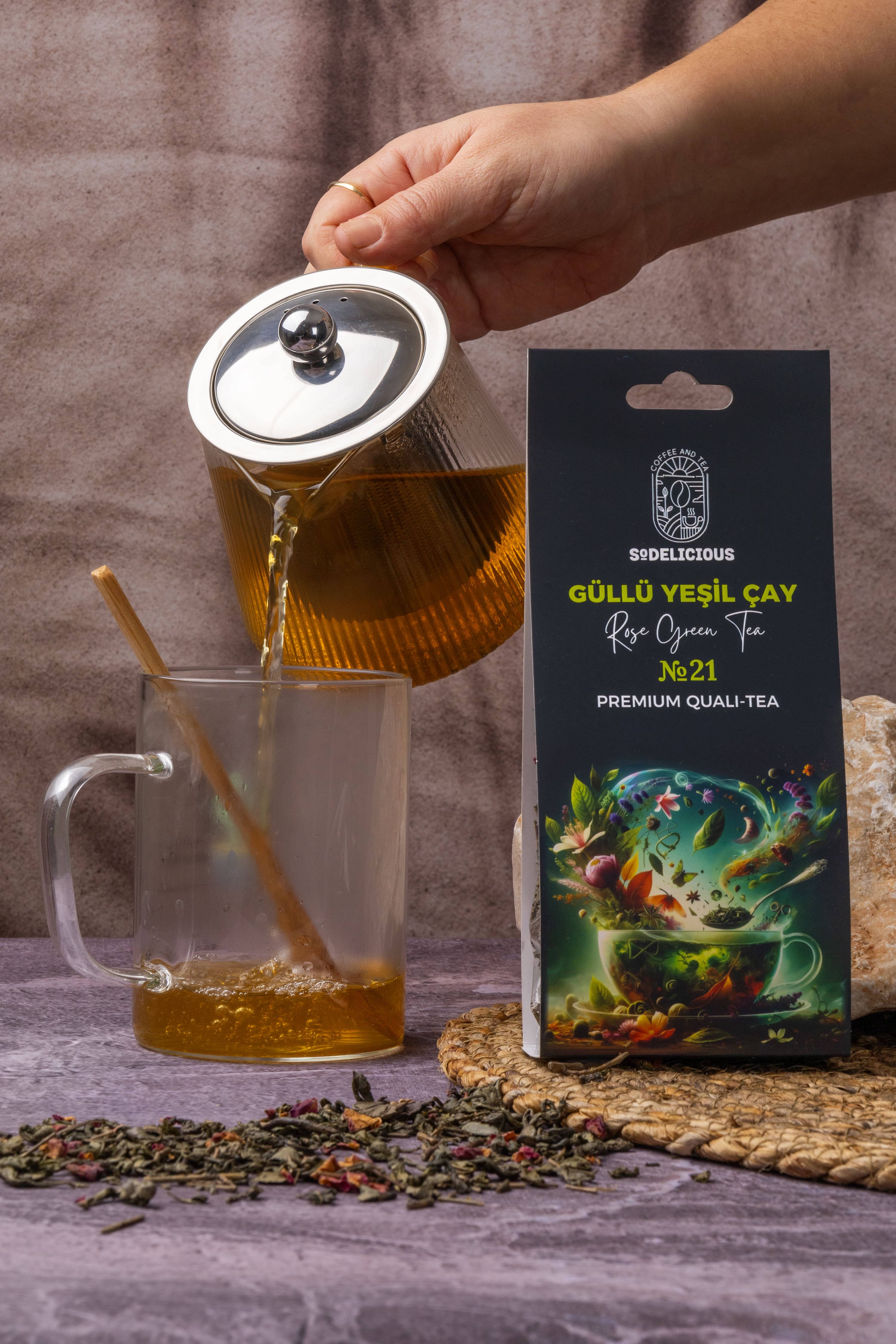 Sodelicious Güllü Yeşil Çay (50 gr)