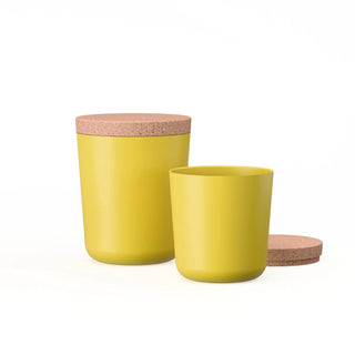 Ekobo İkili Saklama Kavanozu, Limon Sarısı (XL + XXL) - Bambu Fiber Kavanoz Seti